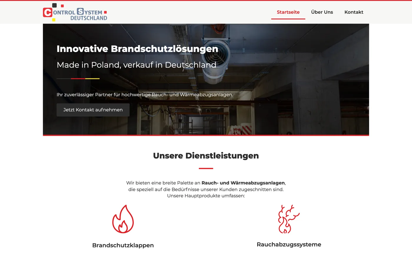 Screenshot der Webseite Control System Deutschland