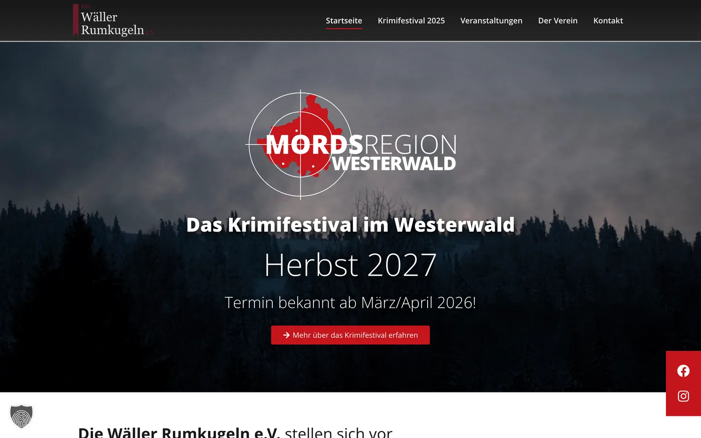 Screenshot der Webseite Mordsregion Westerwald